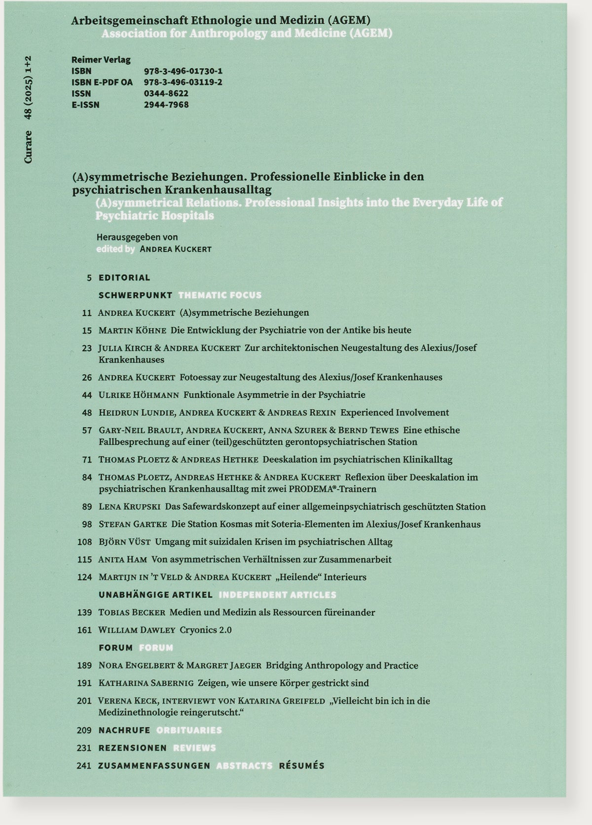 Curare, Band 48, 1 u. 2 (2025) – Zeitschrift für Medizinethnologie / Journal of Medical Anthropology